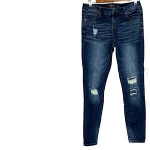 Torrid Premium Distressed Skinny Dark Wash Jeans 10R